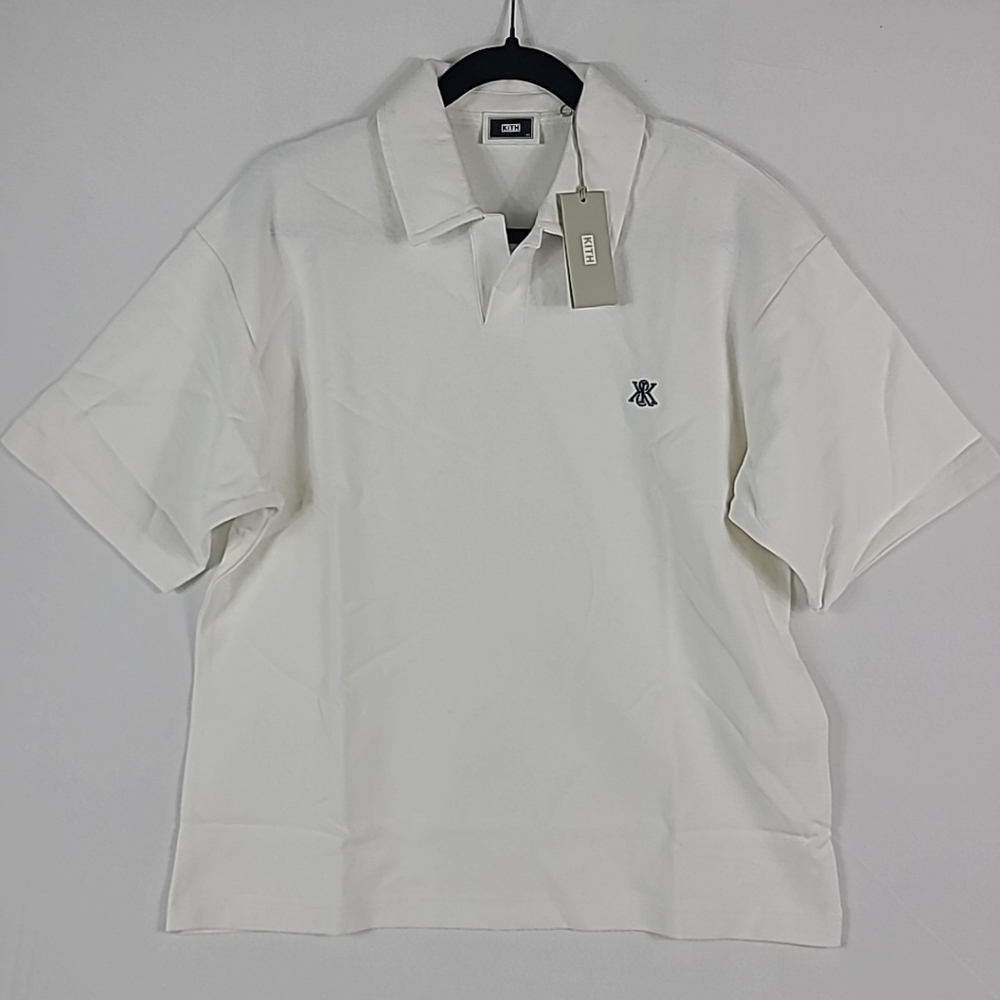 Kith SS Nelson Short-Sleeve Pullover Top In White (KHM033376-101) Men's Sz XS